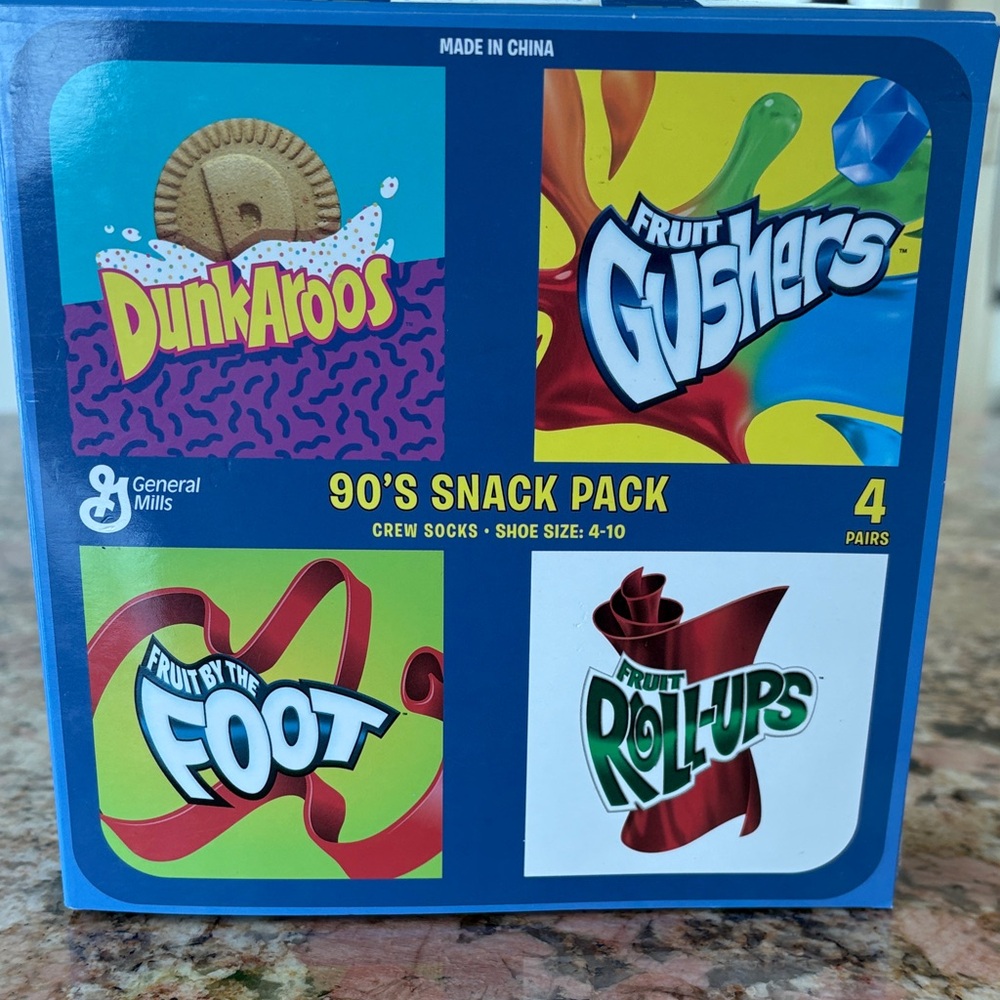 90's Snack-Themed Colorful Socks